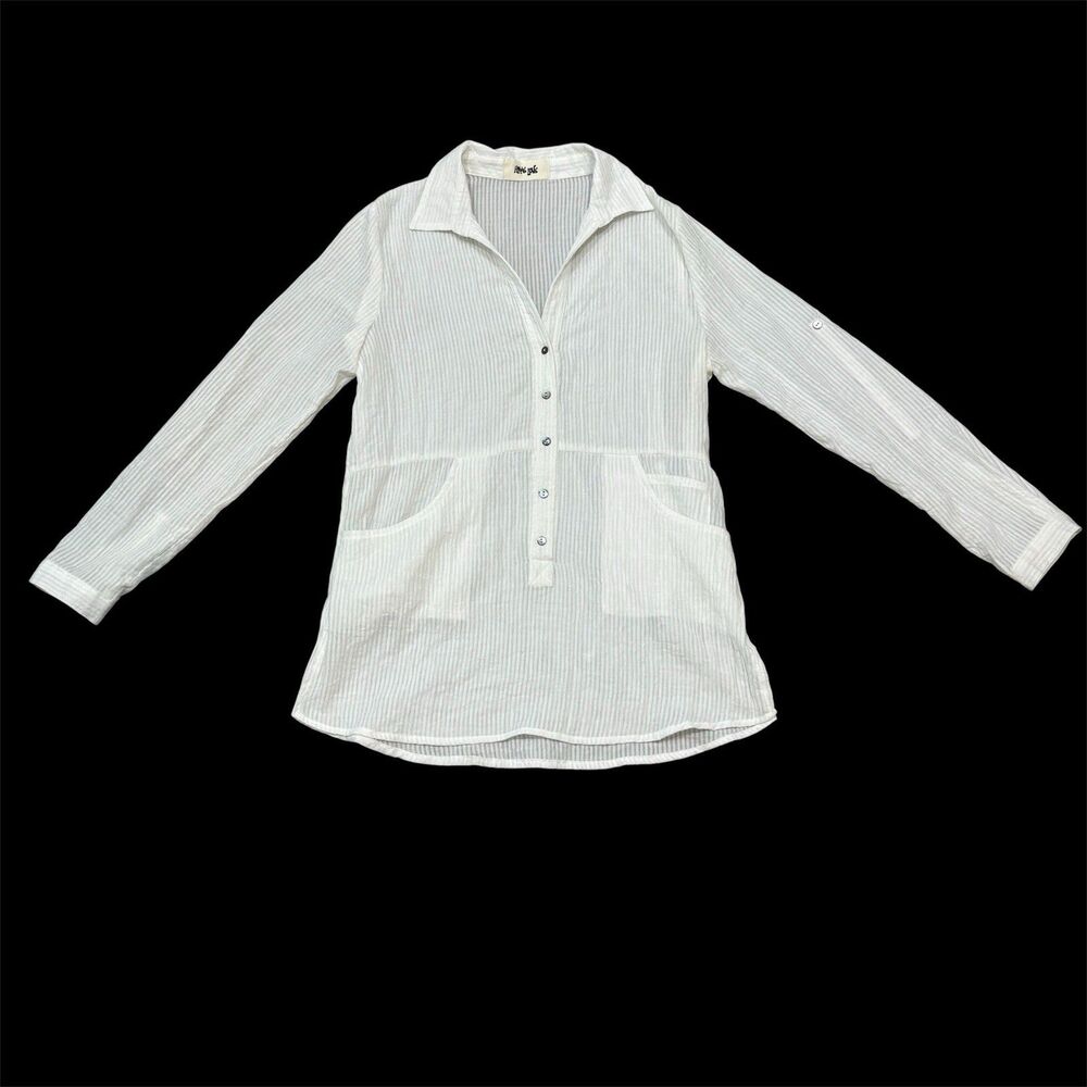 Hippie Love White Gauze Tunic Top Size S